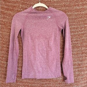 Gymshark Vital Seamless Purple Full Length Long Sleeve, Size Medium